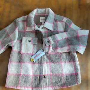 Cat & Jack Cropped Plaid Shacket For Girls Size 10/12
